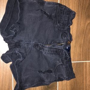 Hollister black ripped shorts